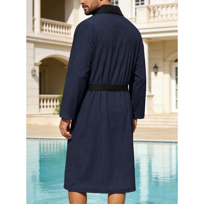 Waffle jacquard bathrobe sauna suit thin nightgown long couple loungewear hotel casual bathrobe