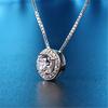 Korean Style Zircon Clavicle Necklace with Round Diamond Pendant