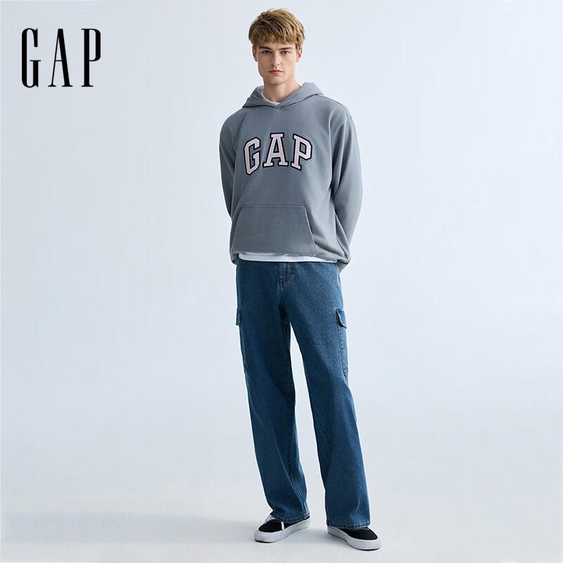 Gap Unisex Logo Embroidered Loose Hooded Sweatshirt