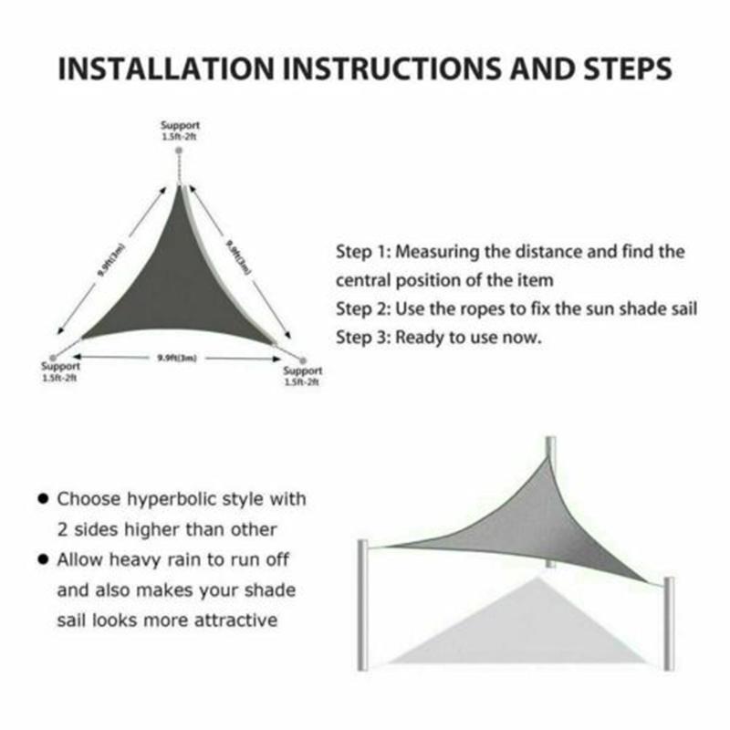 Outdoor Sonnenschutz Leicht Faltbar Wasserdicht Anti-UV Garten Terrasse Markise Baldachin Dreieck Abdeckung