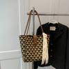 Fashion Handbag For Women Spring/Summer  New Polyester Commuting Shoulder Bag Vintage Ribbon Large Capacity Shopping Bag