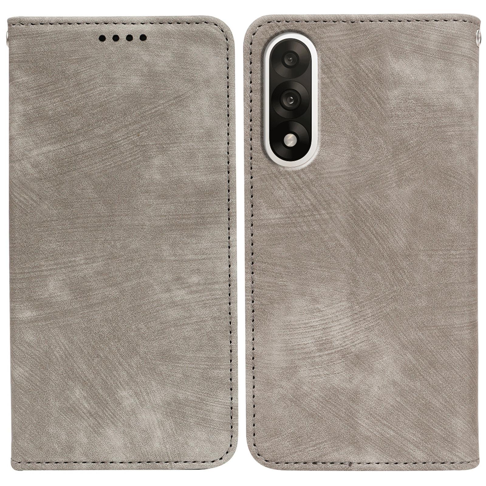 

For OnePlus Ace 5 Ultra 5G/Nord 5 5G Case Strong Magnetic Leather Wallet Phone Cover with Striped Texture Grey