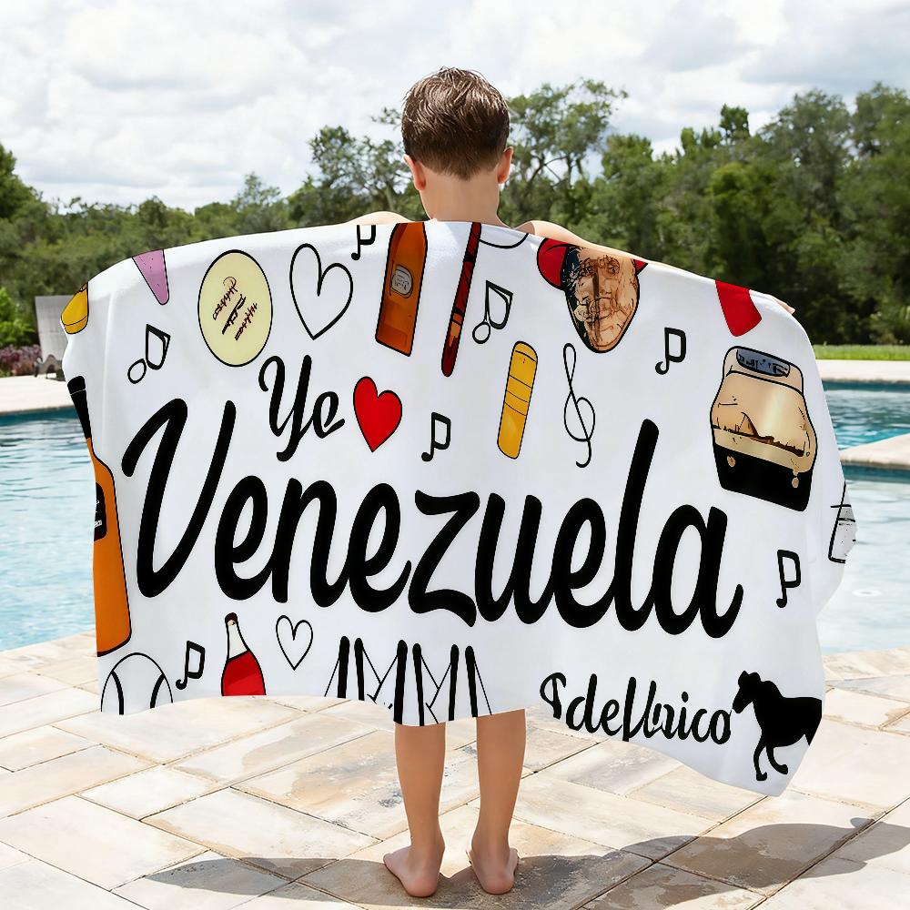 Flag of Venezuela Venezuelan Towel Soft Lightweight Anti-Sand Large Beach Towel Quick-Drying Bath Sports Family