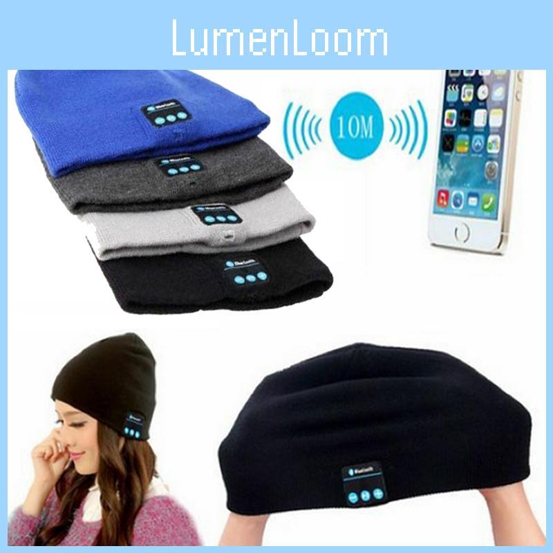 Soft Warm Beanie Hat Bluetooth Smart Cap With Wireless Headphone Set And Speaker Mic