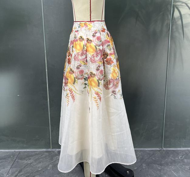 European & American Midi Skirt: Bamboo Print, Spring/Summer, Elegant & Gorgeous, for Middle Eastern Muslim Women