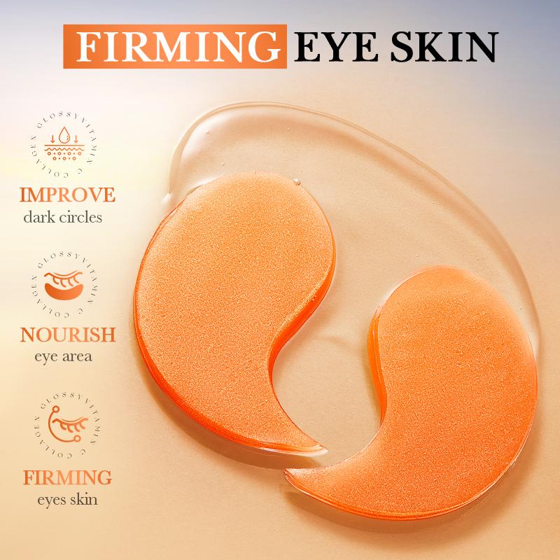 80pcs Vitamin C Crystal Collagen Eye Mask Anti Dark Circles Whitening Anti-Wrinkles Moisturizing Anti-Aging Eye Patches