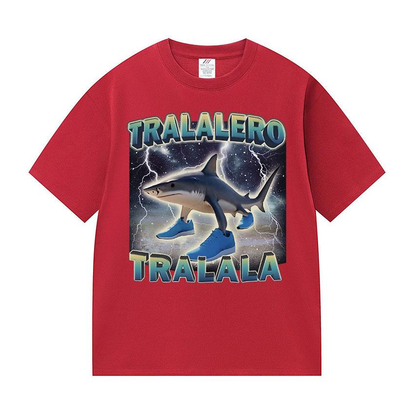 Tralalero Tralala Funny Shark Meme T-shirt fashion Cozy Shark With Shoes Gifts T Shirts Men's Women summer O-Neck Cotton T Shirt