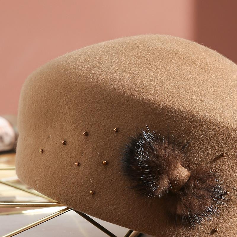 Top Grade 100% Australia Wool Irregular Beret Mother Gift Lady Party Formal Fedora Chic Felt Cloche Hat Woman Top Cap