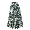 Printed Long Dress A Word Summer High-Grade Pleated Skirt Elastic Waist Women Clothes Print Long Dress Skirt