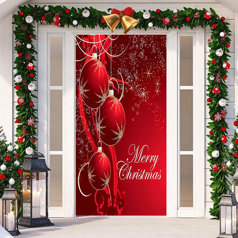 Christmas Door Tapestry: Hanging Cloth Decoration for Festivals & Parties