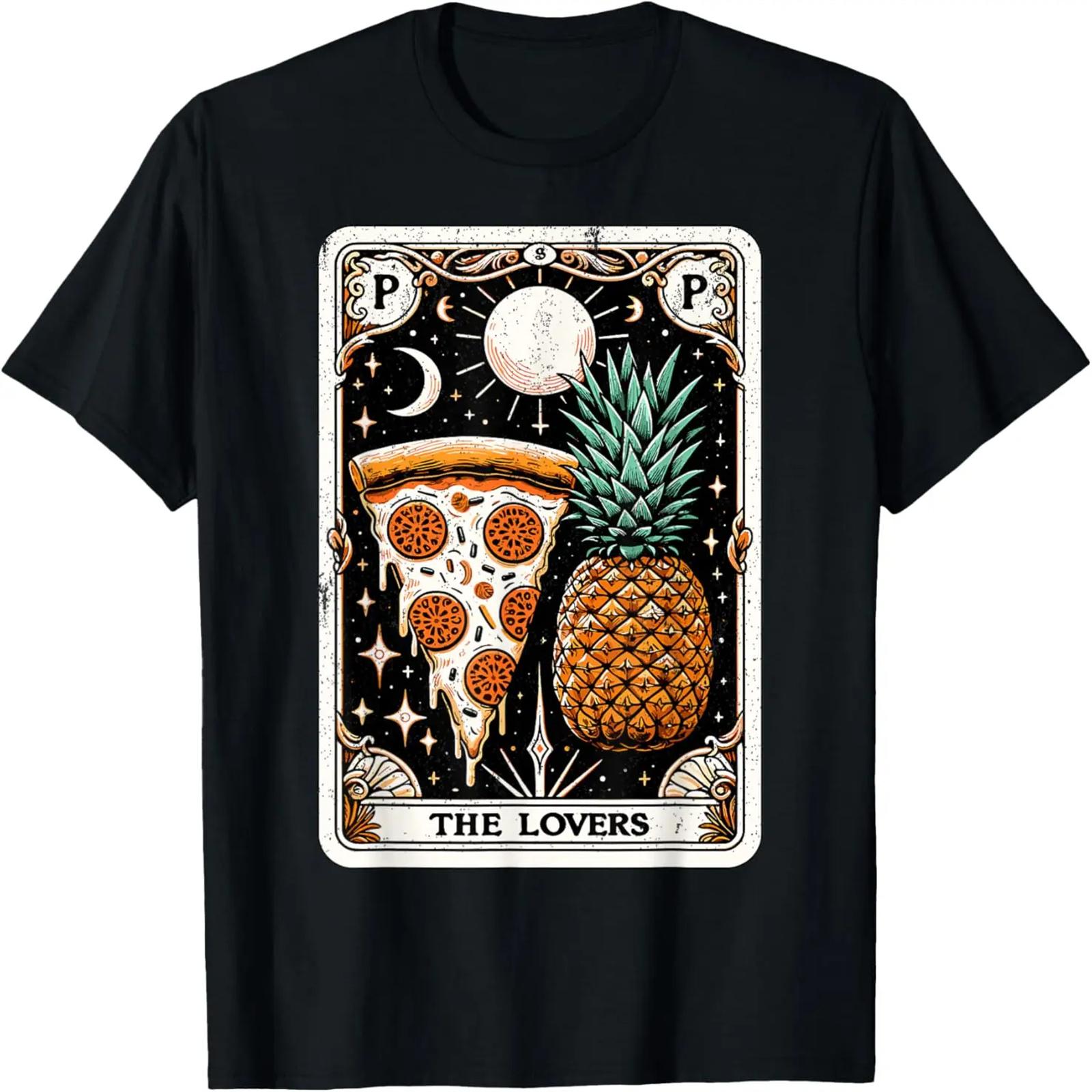 Pineapple Pizza Tarot Card Hawaii Pizza Lover Funny Pizza T-Shirt S