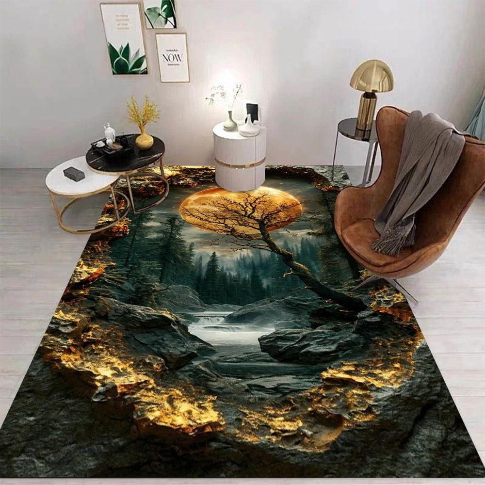 3D Cave Scenery Ocean Scenery Floor Mat Living Room Bedroom Kitchen Bathroom Home Decor Gifts Beach Carpets Room Home Decoration