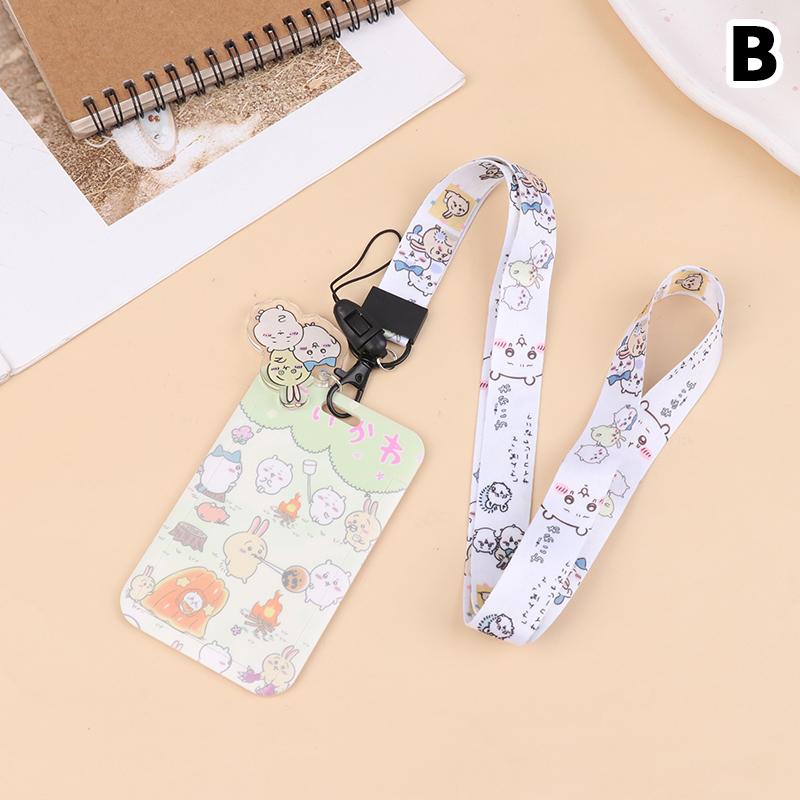 Cute Cartoon Neck Strap Lanyard Card Cover For Student Id Card Teacher Strap Badge Holder Photo Card Diy Hang Rope Keyring
