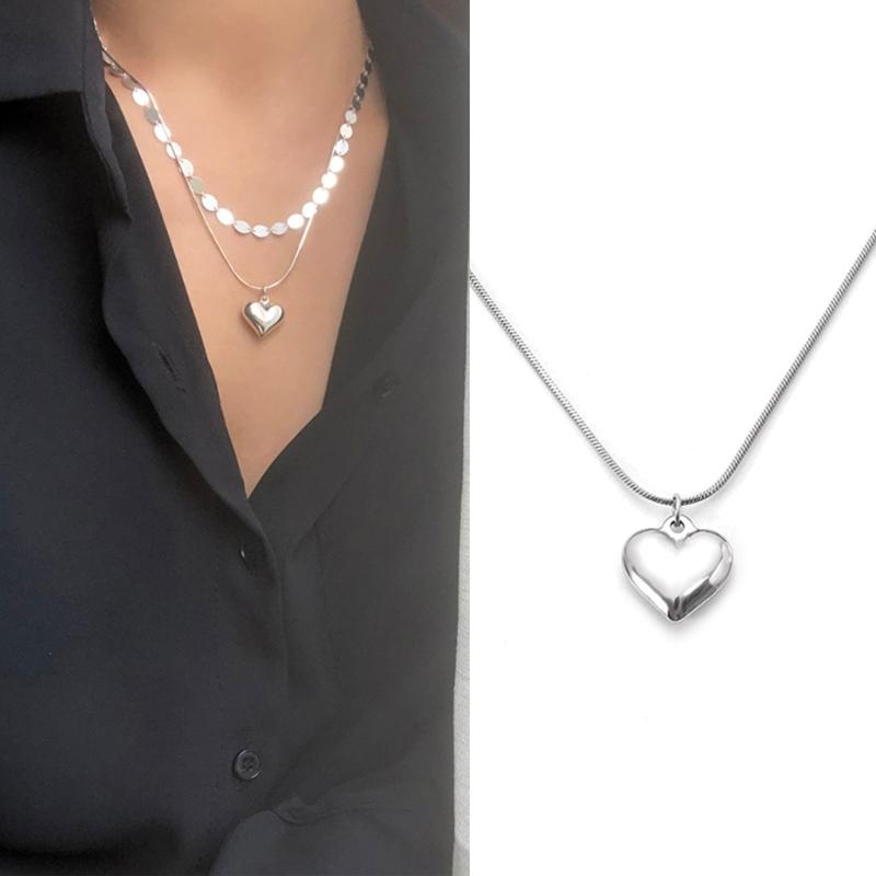 Hjärthänge Halsband Flickhjärta Hängen Halsband Kärlekshänge Halsband Kärlekshalsband Titanstål Material Smycken