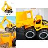 Bright Yellow Engineering Construction Truck Excavator Digger Vehicle Car Toy For Kids