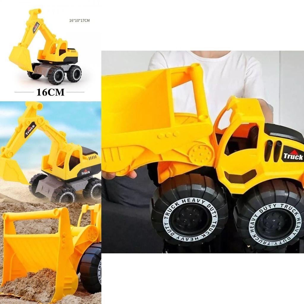 Bright Yellow Engineering Construction Truck Excavator Digger Vehicle Car Toy For Kids