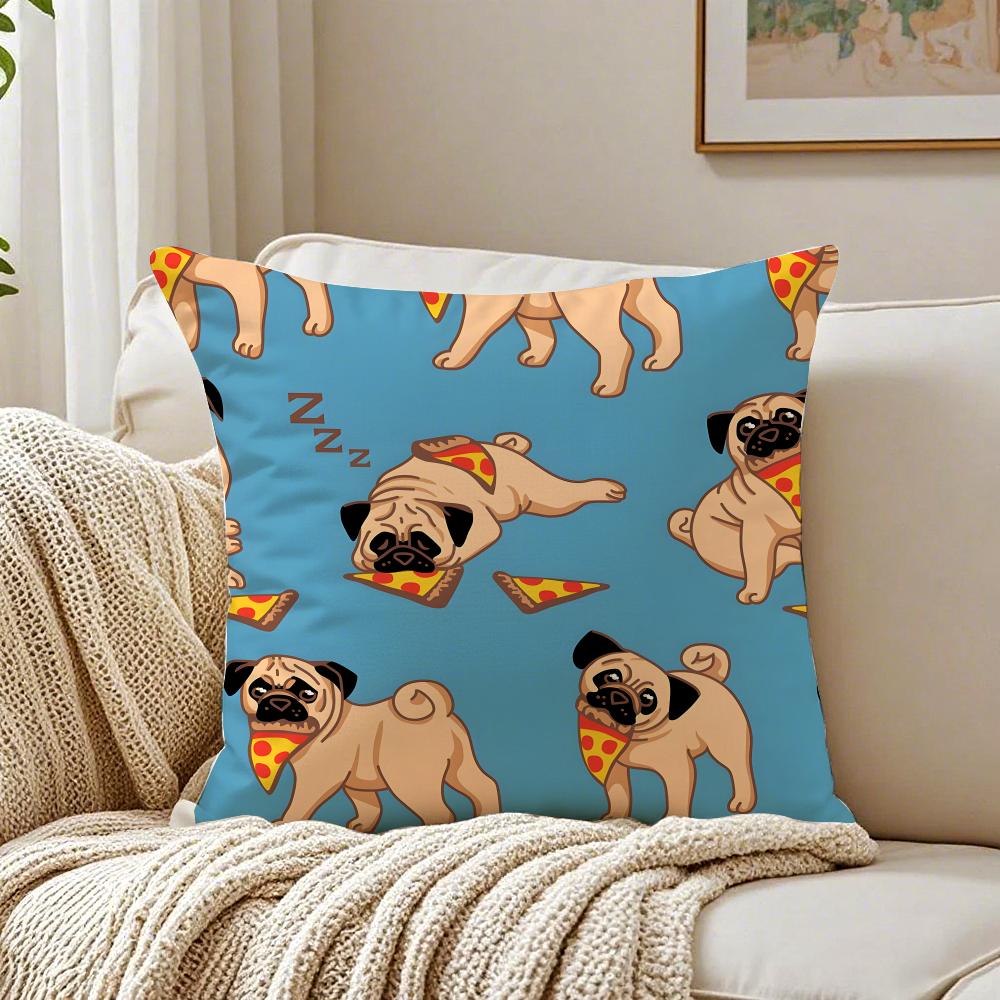 NICE CUTE Pug Dog Cushion Cover Pillowcase Antidustmite Living Room Sofa Decor Cushion Room