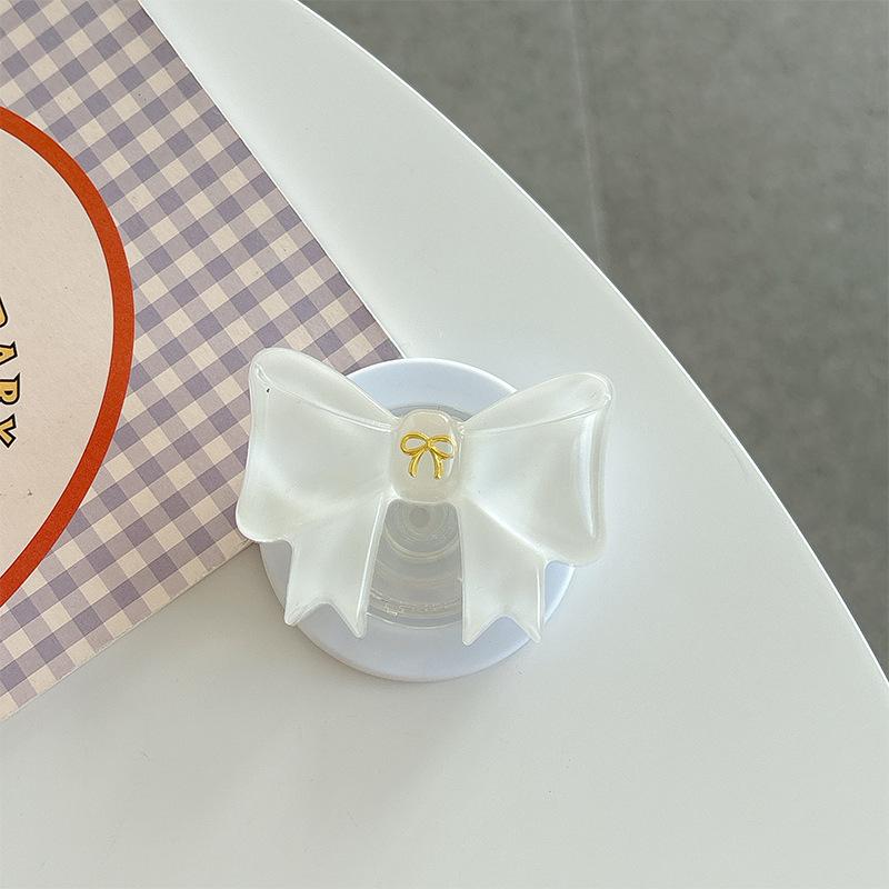 Solid Color Three-Dimensional Bow Magnetic Mobile Phone Airbag Bracket Wind Paste Retractable Desktop Watching Drama
