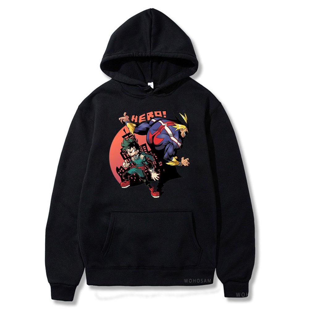 Japan Anime My Hero Academia All·Might Midoriya Izuku Printed Men Women Hoodies Harajuku Oversized Sweatshirt Unisex Streetwear