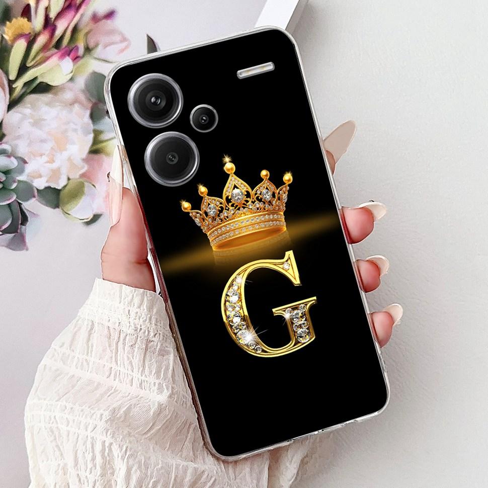 For Xiaomi Redmi Note 13 Pro Plus 5G Case Soft Silicone Cover Cute 26 Letters Phone Cases For Redmi Note13 Pro+ ProPlus Fundas