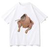 Women Clothing Harajuku Tee Graphic Tee Fish Face Chicken Smoking A Cigarette Meme Top Funny Tee Aesthetic Minimalist Loose Tee