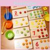 Montessori Math Learning Puzzle For Kids Wooden Bead Counting And Matching Game
