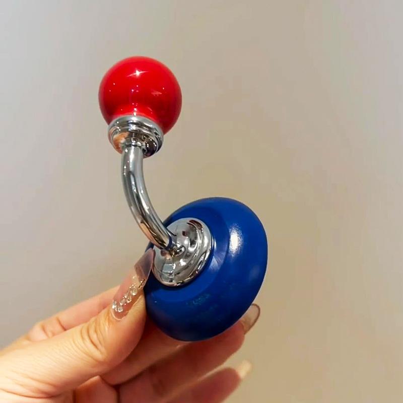 

Japanese Style Cute Dopamine Color Wall Hooks Magnetic Clothes Hanger Multi-Use Entryway Holder for Hats Or Bags синий