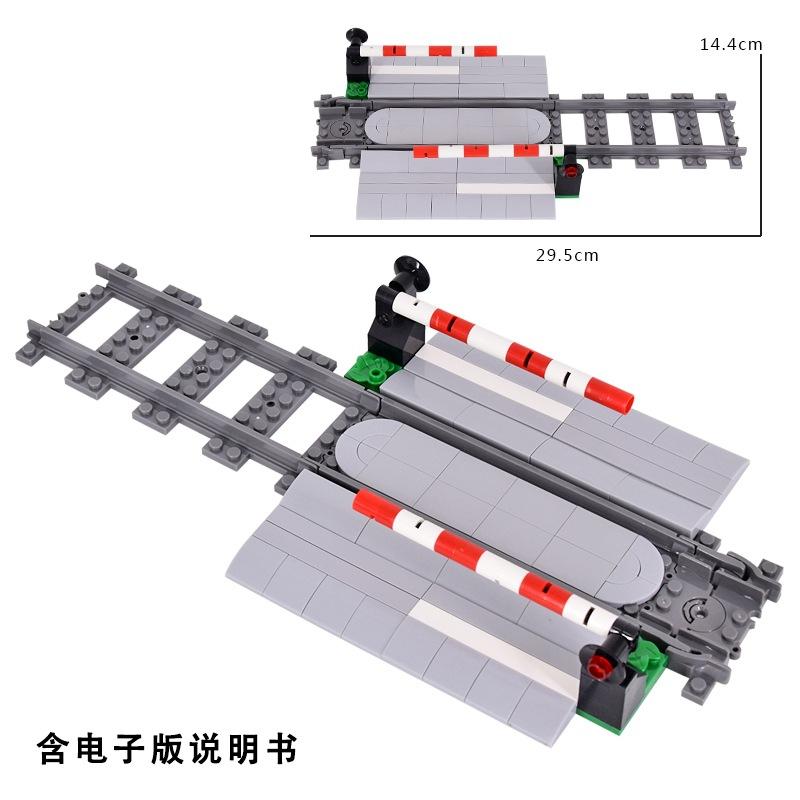 

MOC Creative Expert Ideas City Train Railing Crossing Railway Express Bricks Building Blocks DIY Toys for children gifts