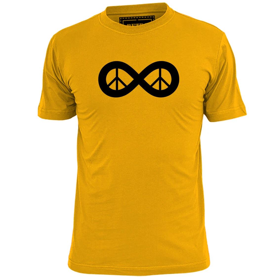 Mens Infinity CND Peace T shirt Anti War Ban The Bomb S