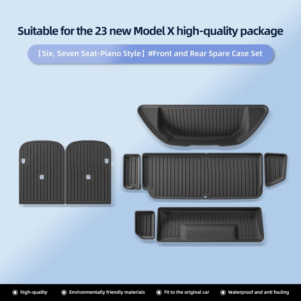 for Tesla Model X 2025 2025 TPE 3D Car Floor Mats Cargo Liner Trunk Pad Waterproof Protective Left Rudder