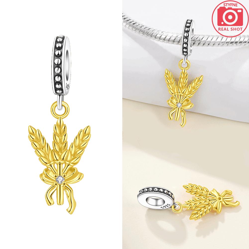 Original Kupfer Gold Serie Schlafende Katze Niedriger Mond Traube Kirsche Stern Mond Anhänger Perlen Passend für Armband Damen Schmuck Geschenk Diy