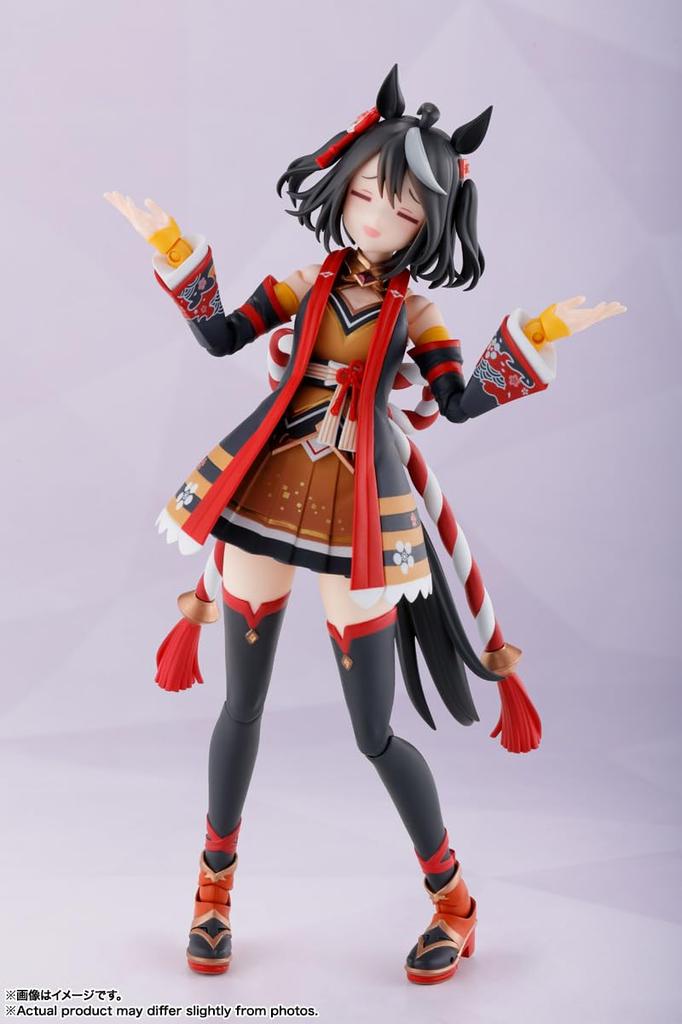 TAMASHII NATIONS Uma Musume Pretty Derby Kitasan Černá 140mm malovaná pohyblivá figurka SHFiguarts cca. PVC a ABS