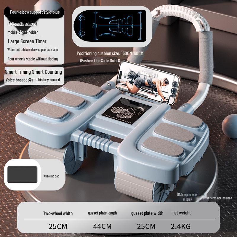 Changfeng 2025 Four-Wheel Ab Wheel with Elbow Support - Automatic Rebound Sit-up Fitness Machine