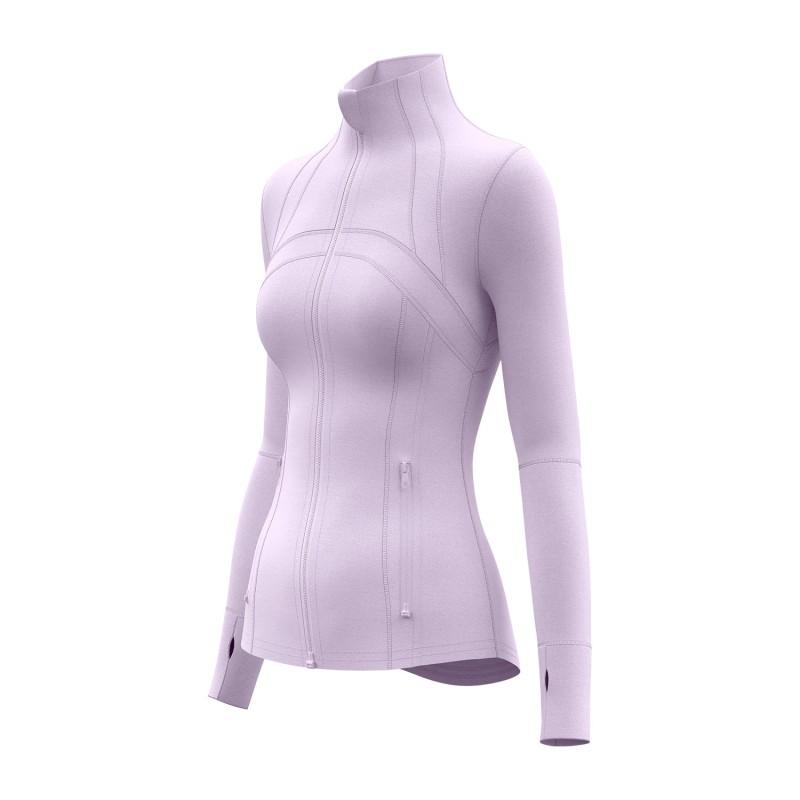 Womens Long Sleeve Athletic Zip-Up Top Breathable Stretch Fitness Jacket Running Yoga Gym Workout