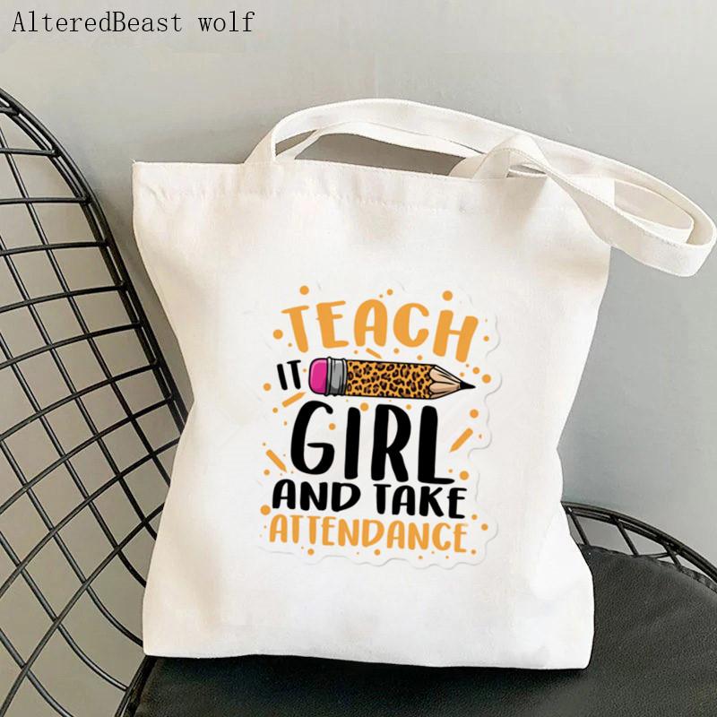 Women Shopper Bag Definition Teacher Printed Kawaii Bag Harajuku Shopping Canvas Shopper Bag Girl Handbag Tote Shoulder Lady Bag