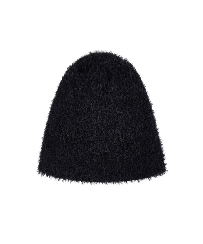 Bajal Va Brooch Soft Angora Beanie Black