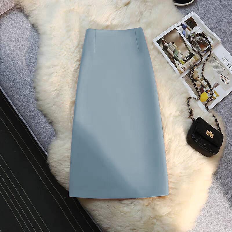 Kaki Hoge Taille A-lijn Midi Rok - Dames Lente/Herfst 2025 Collectie