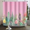 Tropical Cactus Print Shower Curtain Boho Plant Pattern Waterproof Fabric Shower Curtains Modern Bathroom Decor With Hooks