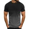Men's Casual Sports T-shirt Summer Fashion Lapel 3D Gradient Short Sleeved Round Neck T-shirt for Men