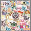 50PCS Motivational English Stickers: Positive Phrases, Waterproof, Decorative, Journal Stationery