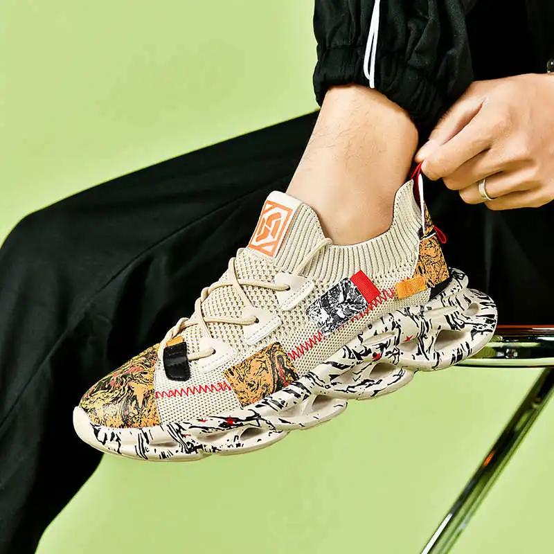 Fashion Demi-season Net Luxurious Sneakers Loafers Tennis Skateboarding Man Green Sports Shoes High Tech New Season Jogging