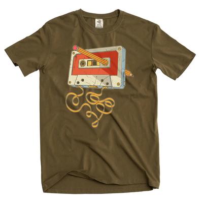 Lustiges Kassette und Bleistift T-Shirt für Herren 80er 90er geboren Millennials T-Shirt