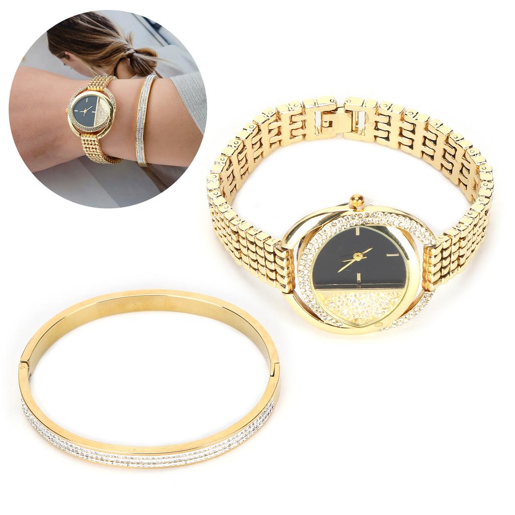 Women Jewelry Set Quartz Movement Watch   Steel Bracelet Jewelry Set Anniversary Gift