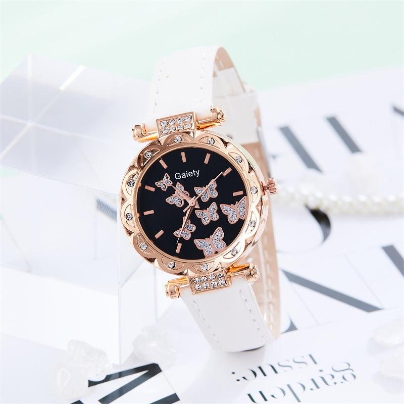 New Trendy Women's Watch Fashionable And Simple Wristwatch With Butterfly Strap Quartz Movement Characters)