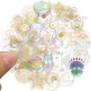 50CS Golden Celestial Body Aesthetics PET Transparent Stickers Graffiti Phone Guitar Laptop Suitcase Waterproof Sticker Kids Toy