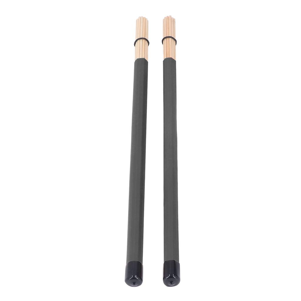 2Pcs Drum Brush Drumstick Stick Mallet Bamboo Percussion Tool Instrument Accessory Set Kit Black