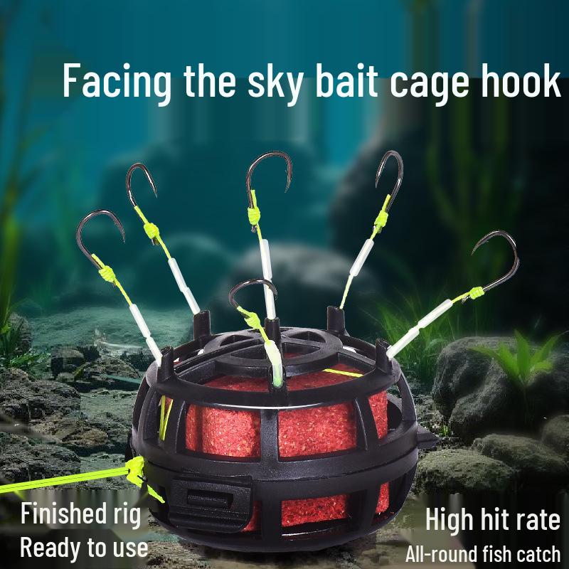 Inverted Bait Cage Hook with Ise-ni Flip Plate for Surf Casting