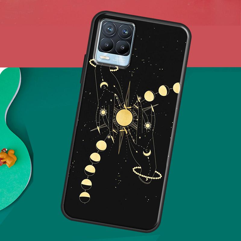 Galaxy Moon Stars Phase Totem Art Case For Realme 10 9 11 Pro Plus GT Neo 5 2T 3T C11 C15 C21Y C25s C30 C31 C33 C35 C55 Cover