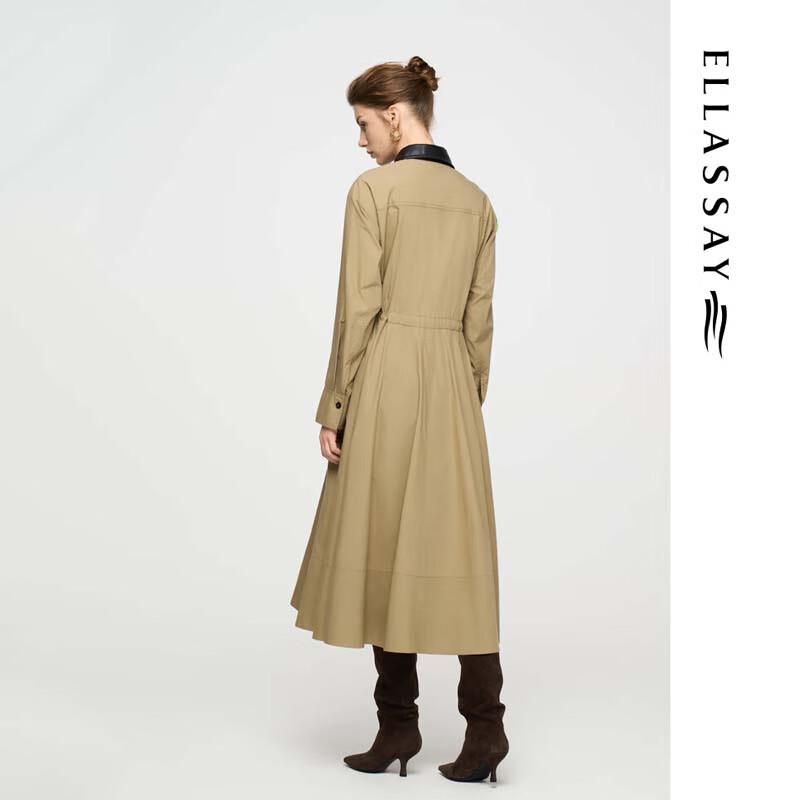 ELLASSAY Women's Lapel Adjustable Waist Trench Coat