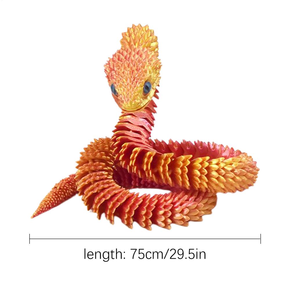 Articulated Snake Fidget Toys 2.5 Ft Realistic 3D Printed Snake Animal toys Ornament for Birthday Easter Basket Desk Decor Home